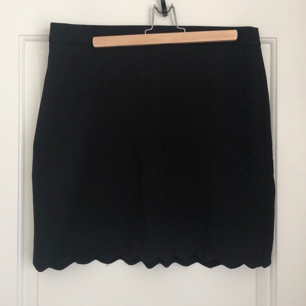 Loft Black Scalloped Skirt
